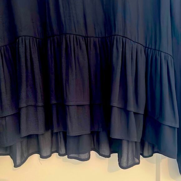 Loft Navy Blue Ruffle Hem Blouse - Picture 5 of 6